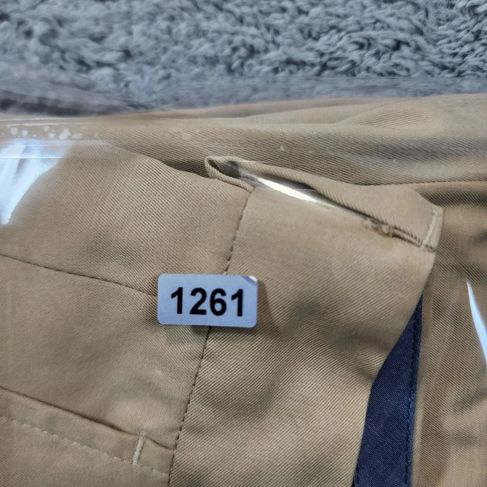 Brooks Brothers Performance Pants Men 38x30 Khaki Polyester Straight Fit Stretch
